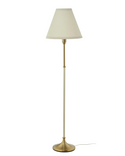 FLYGHÖJD Floor lamp, brass-beige