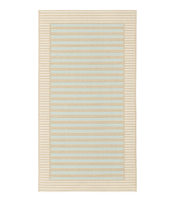 SKEVNING runner rug, brown-blue, 80x150 cm, indoor-outdoor