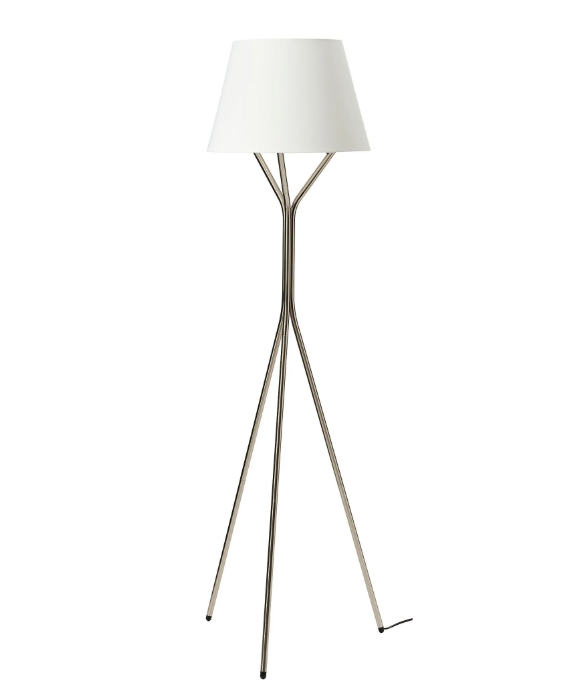 BLÄNKFYR floor lamp, nickel-plated, 151 cm