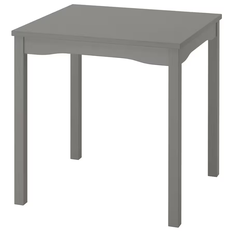 HAUGA Table, grey/birch veneer, 74x74 cm