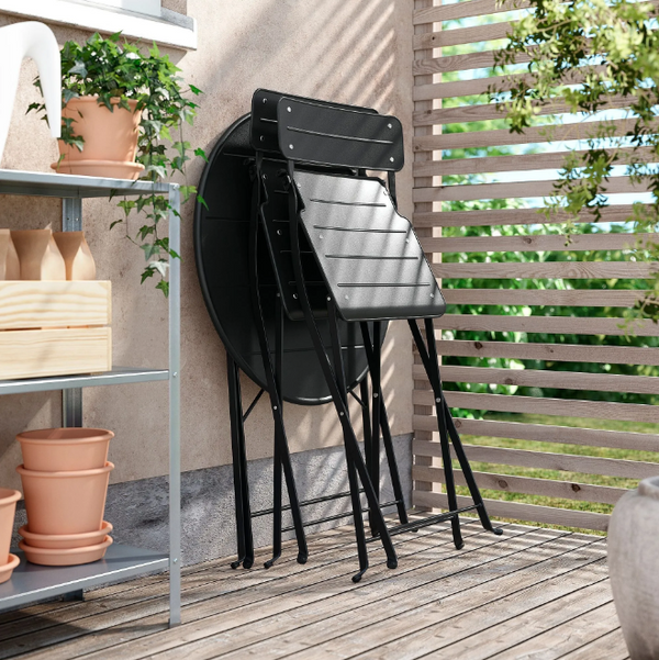 SUNDSÖ foldable table, anthracite, 65 cm