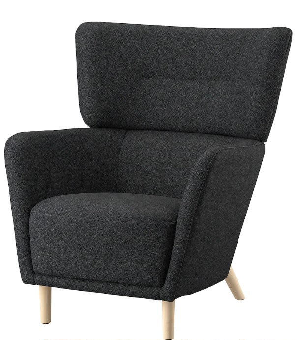 OSKARSHAMN Wing chair, Gunnared black-grey