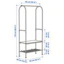 GRAFJALLET Clothes rack with shoe storage, anthracite, 90x36x175 cm