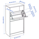 BISSA Shoe cabinet with 2 compartments, oak effect, 49x28x93 cm