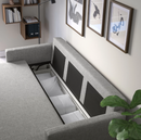FRIHETEN 3-seat sofa-bed, faringe light grey
