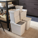 HALLBAR Bin with lid, light grey, 22 L