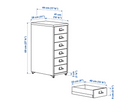 HELMER storage unit, white, 28x69 cm