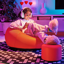 BRÄNNBOLL inflatable gaming lounge chair, bright orange