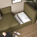 SKONABACK 2-seat sofa-bed, vissle yellow/green