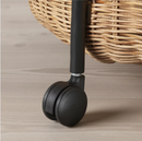 LUBBAN side table on castors, rattan-anthracite