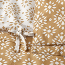 ORMÄNGSFLY Duvet cover and pillowcase, yellow-beige/white, 150x200/50x80 cm