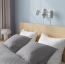 MALM Bed frame, high, white stained oak veneer, 180x200 cm/MALM bedside drawer, white stained oak veneer, 200 cm, 2 pack