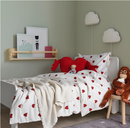 BARNDRÖM single duvet cover sets, white/red, 150x200/50x60 cm
