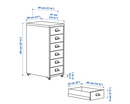 HELMER storage unit, blue, 28x69 cm