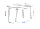 PINNTORP kitchen table, light brown-white, 125x75 cm, seats 4