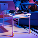 BRÄNNBOLL coffee table on castors, light ash effect-white, 69x39 cm