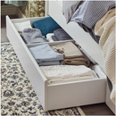 SONGESAND Bed frame with 2 storage boxes, white, 160x200 cm