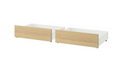 MALM Bed frame, high, white stained oak veneer, 180x200 cm/MALM bedside drawer, white stained oak veneer, 200 cm, 2 pack