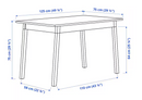 PINNTORP Table, light brown stained/red stained, 125x75 cm