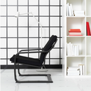 POANG Armchair frame with low back, black-brown / POANG cushion, vissle black