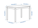 HAUGA kitchen table, white, 118x74 cm, seats 4