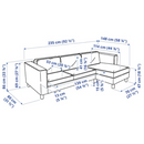 PÄRUP 3-seat sofa with chaise longue cover, vissle yellow-brown