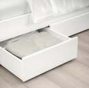 SONGESAND Bed frame with 2 storage boxes, white, 160x200 cm