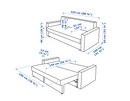 FRIHETEN 3-seat sofa-bed, faringe light grey