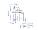 GRÅFJÄLLET Dressing table, 100x42 cm, anthracite