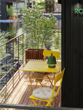 SUNDSÖ foldable table, high-gloss yellow, 65x65 cm
