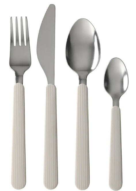 UPPHÖJD 16-piece cutlery set, beige