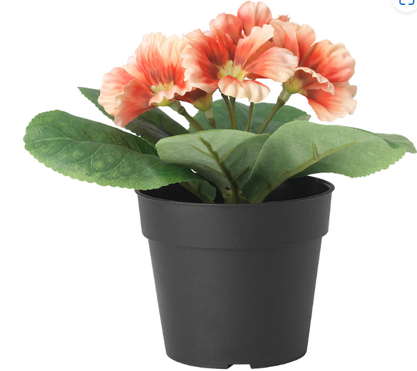 FEJKA Artificial potted plant, in/outdoor/primula orange, 9 cm