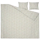 SORGMANTEL Duvet cover and 2 pillowcases, white/green, 200x200/50x60 cm
