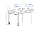 BRÄNNBOLL coffee table on castors, light ash effect-white, 69x39 cm