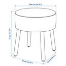 MÖRTFORS pouffe, diseröd red, 47x47 cm