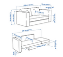 SKONABACK 2-seat sofa-bed, vissle yellow/green
