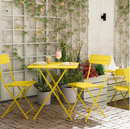 SUNDSÖ foldable table, high-gloss yellow, 65x65 cm