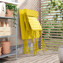 SUNDSÖ foldable table, high-gloss yellow, 65x65 cm