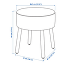 MÖRTFORS pouffe, diseröd grey, 47x47 cm