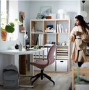 KALLAX Open Shelving Unit, white stained oak effect, 112x147 cm