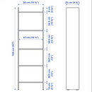 BAGGEBO Bookcase, white, 50x25x160 cm