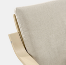 POANG Armchair frame with low back, birch veneer with cushion, Katorp ecru-beige