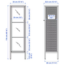 BAGGEBO Glass-door cabinet, metal/white, 34x30x116 cm