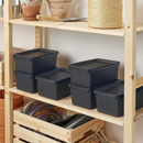 UPPSNOFSAD Storage box, black, 25x17x12 cm/3.5 l / UPPSNOFSAD Lid, black, 25x17 cm