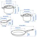 HEMLAGAD 6-piece cookware set, non-stick coating black