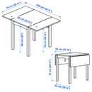 HAUGA Drop-leaf table, white/birch veneer, 55/82/109x74 cm