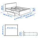 MALM Bed frame, high, white stained oak veneer, 140x200 cm/LUROY/SKORVA