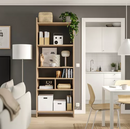 LÅDMAKARE Storage cabinet, oak effect, 35x212 cm, left+right/LÅDMAKARE shelf, 76x34 cm/LÅDMAKARE Insert with compartments, 76x34x24 cm/LÅDMAKARE Cabinet with sliding doors, oak effect