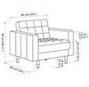 LANDSKRONA armchair, Gunnared light green / LANDSKRONA leg wood 15 cm