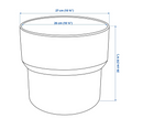 FÖRENLIG plastic plant pot , white, 24 cm